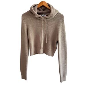 NWT ZARA Cropped Hooded Sweater L